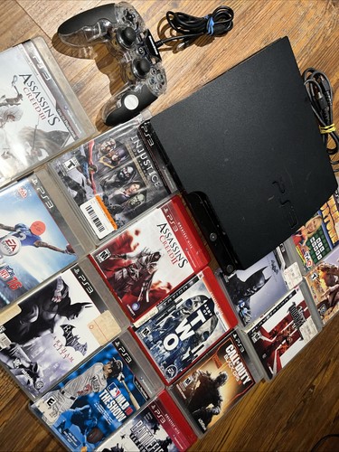 Sony playstation slim black - playstation, 3